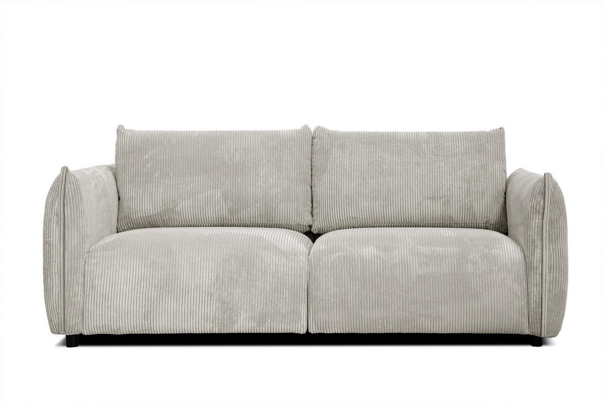 SOFA TAUER 3-Sitzer, weiß - Schwarz/Weiß, Holzwerkstoff/Kunststoff (112/84/206cm) - Courtois Laville