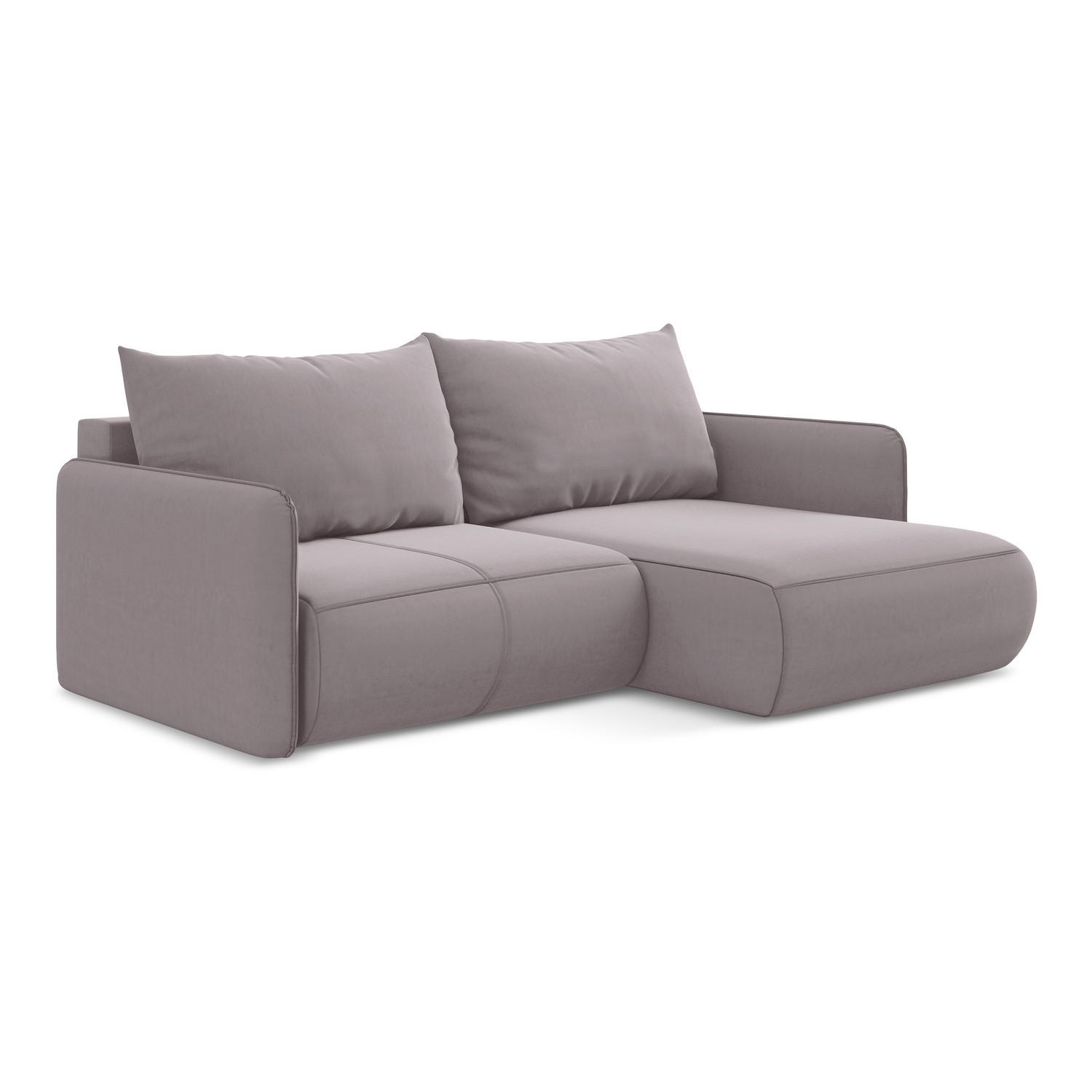 ECKSOFA mit Schlaffunktion Samt Stoff Violett - Lila/Flieder, Kunststoff/Textil (207/148cm) - LaMiaSofa