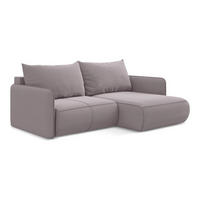 ECKSOFA mit Schlaffunktion Samt Stoff Violett - Lila/Flieder, Kunststoff/Textil (207/148cm) - LaMiaSofa