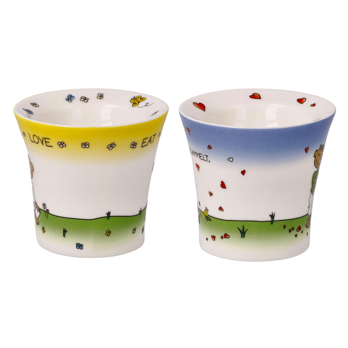EIERBECHER 2er Set - Der kleine Yogi, New Bone China, Bunt - Multicolor, Keramik (6.5/6/6.5cm) - Goebel