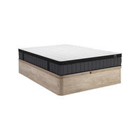 MATRATZE und Bettgestell mit Lattenrost und Bettkasten - 2 Personen - Stoff, Holz, Platte - Naturfarben Hell - - Naturfarben, Holz/Holzwerkstoff (140/190cm) - Vente-Unique