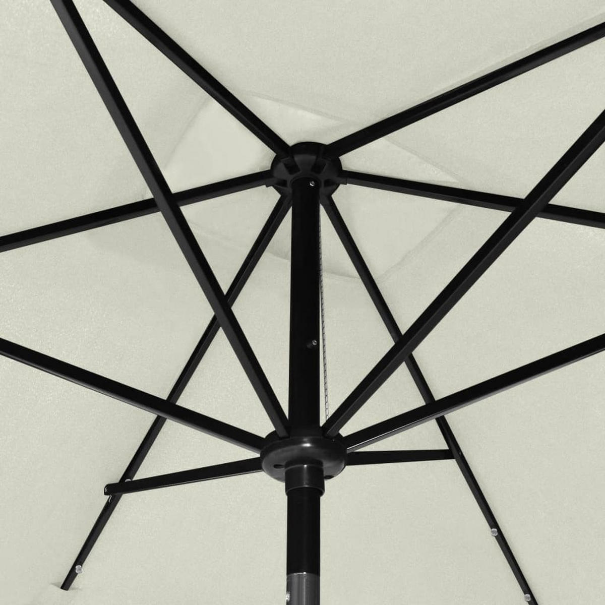 SONNENSCHIRM Mit Leds Und Stahl-Mast SandWeiß 2/3 M - Sandfarben, Textil (200/300cm) - vidaXL