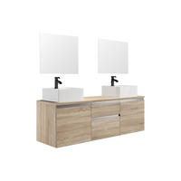 DOPPELWASCHTISCH - 150 cm x 50 cm - Holz, Platte - Naturfarben Hell - JIMENA - Naturfarben, Holz (150/46/50cm) - Vente-Unique