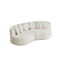 MODULSOFA 2-teilig geschwungen Cashew-Form mit 6 Kissen, DE-42899, Beige - Beige, Textil (223/79/109cm) - ComfortXL