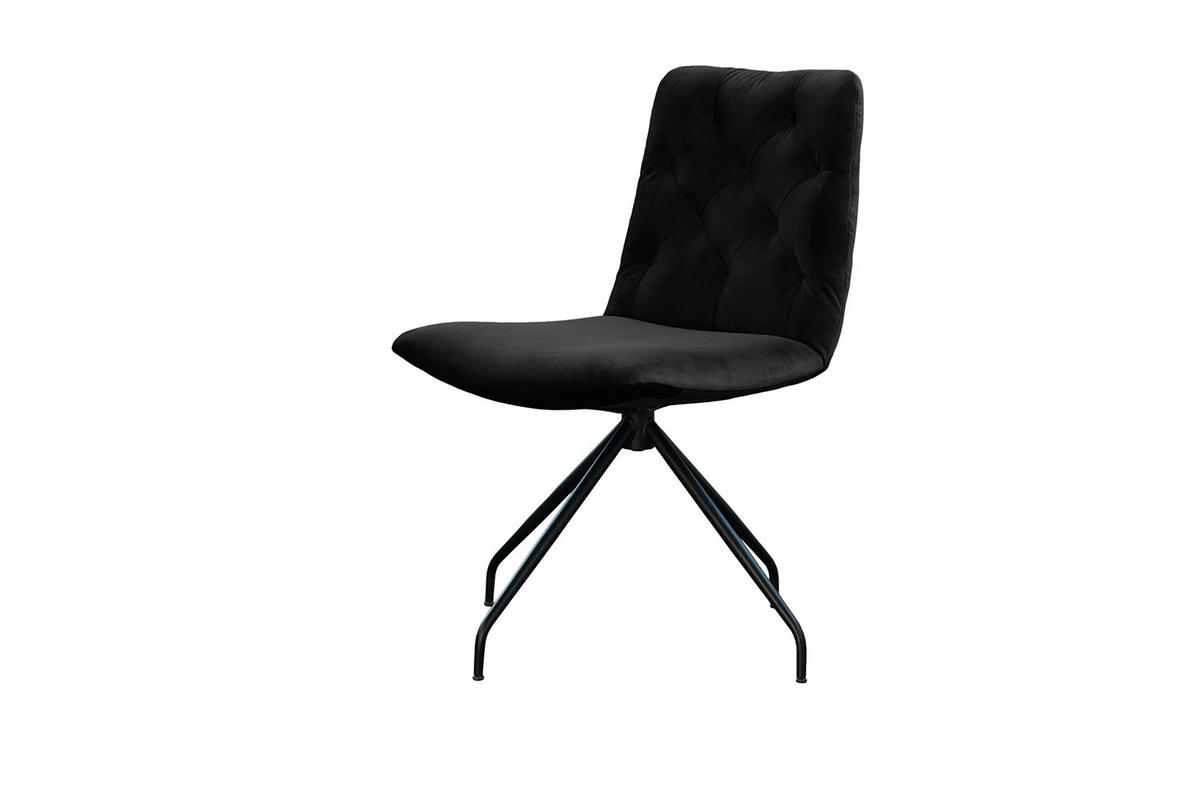 DREHSTUHL NEW CHARME Schwarz Velvet - Schwarz, Textil (52/87/66cm) - KAWOLA