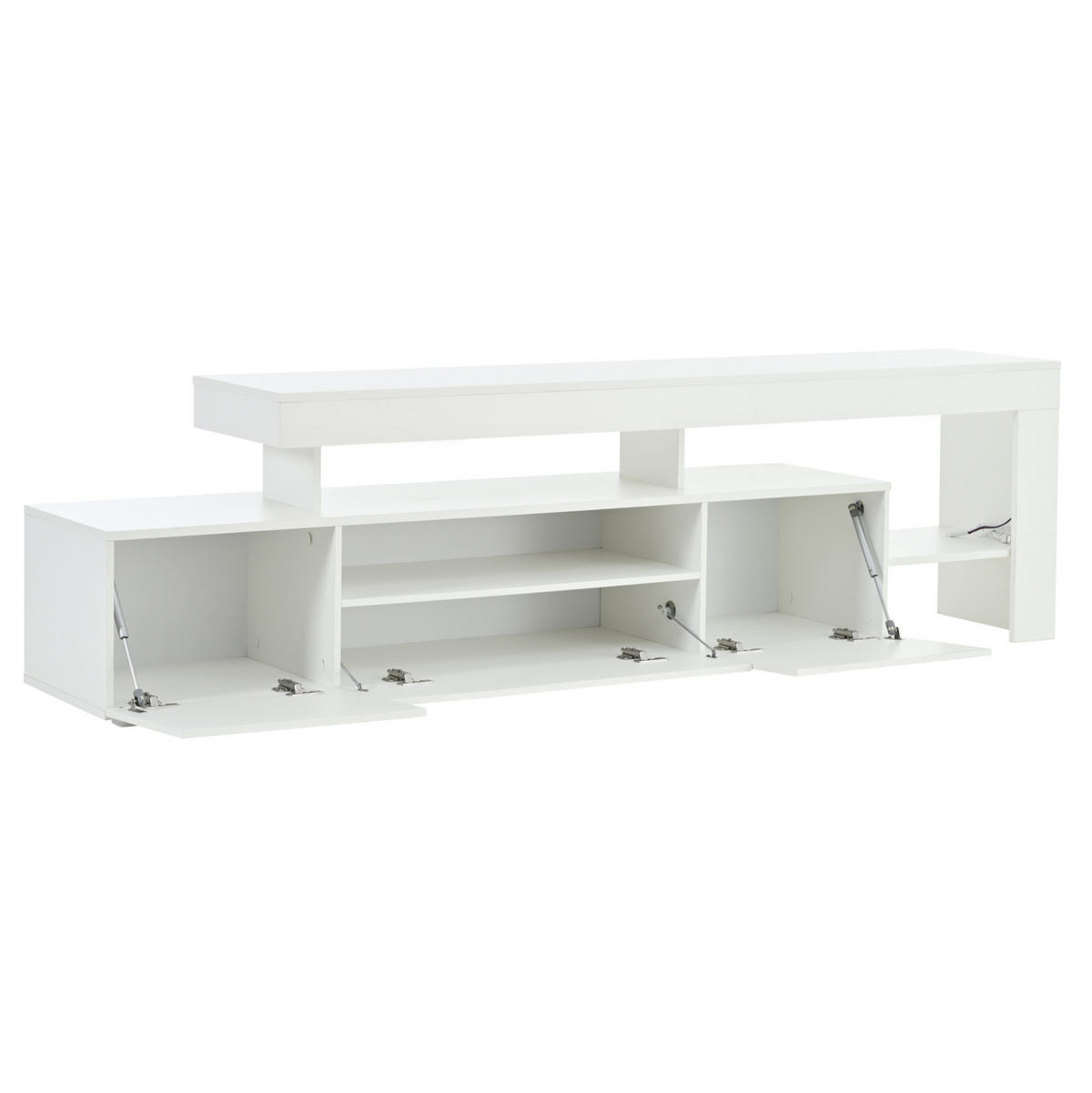 TV-ELEMENT mit LED 192 x 37 x 53 cm Hochglanz Weiß - Weiß, Holzwerkstoff (37/53/192cm) - Beauniv