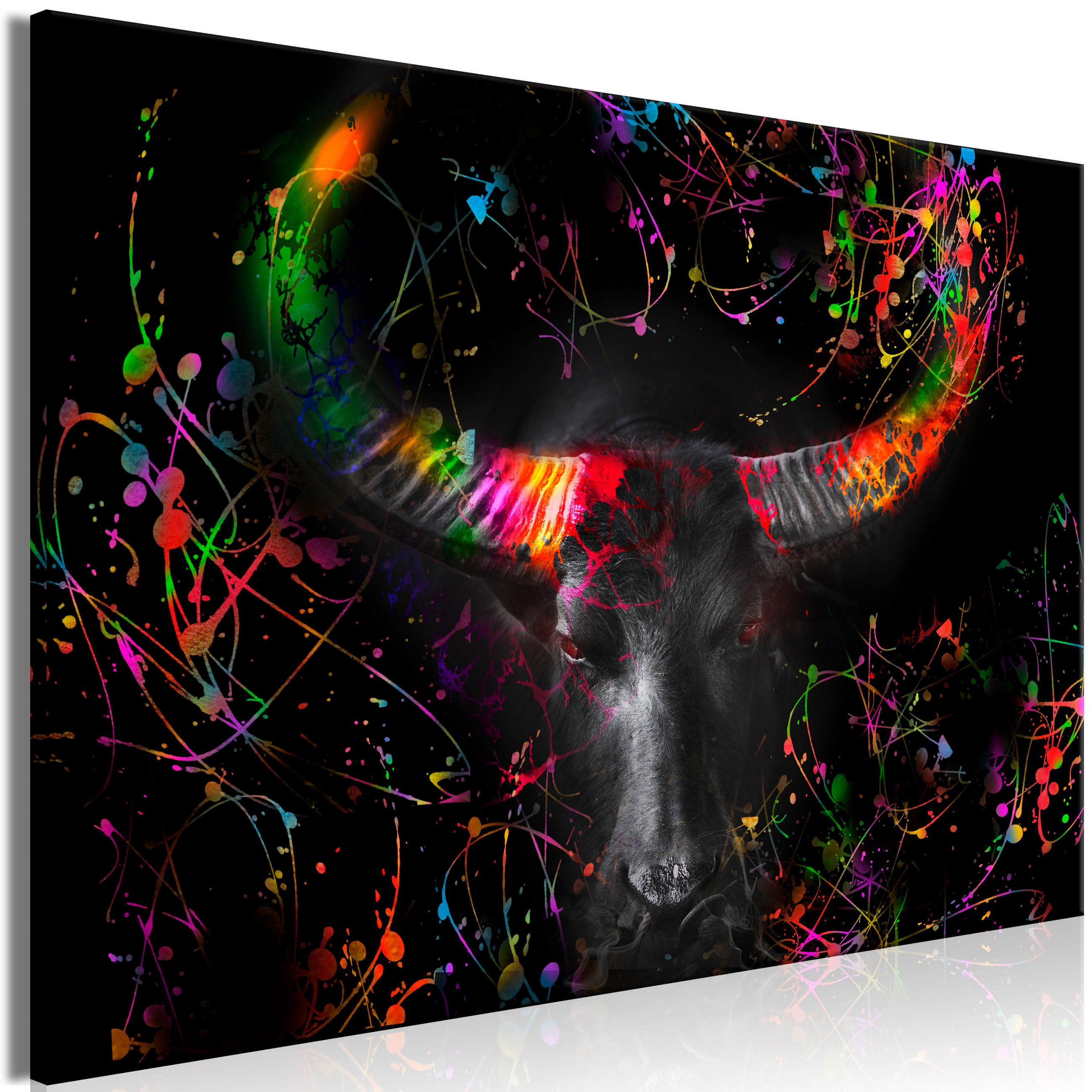 KUNSTDRUCK Schwarz 90/60 cm - Multicolor/Schwarz, Textil (90/60cm) - KUNSTLOFT
