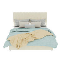 POLSTERBETT 140/200 cm beige aus Stoff und Metall mit gepolstertem Kopfteil - Beige, Textil (140/200cm) - OKWISH