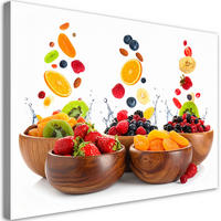 LEINWANDBILD Bunte Früchte in Schälchen 100x70cm - Multicolor, Textil (100/70cm) - Feeby