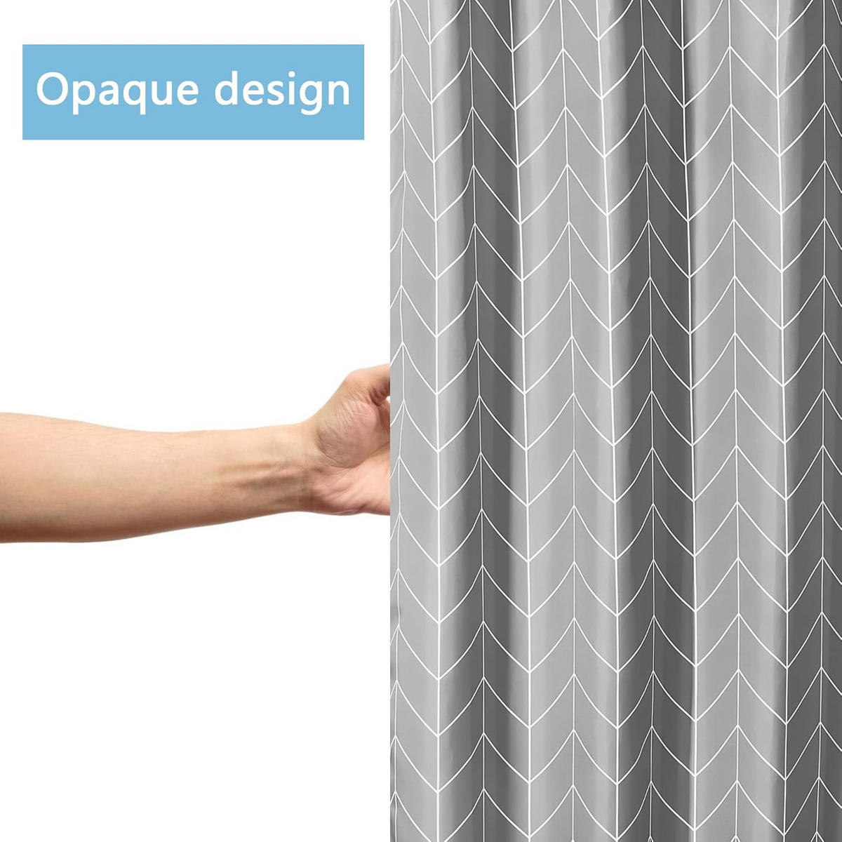 DUSCHVORHANG Stoff Polyester wasserdicht maschinenwaschbar mit Haken Grau - Grau, Kunststoff (240/200cm) - MCBOSON