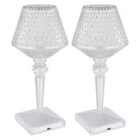 LED TISCHLEUCHTE Kunststoff Kristalloptik Klar 2er Set - Klar, Kunststoff (12/12/26cm) - Globo Lighting