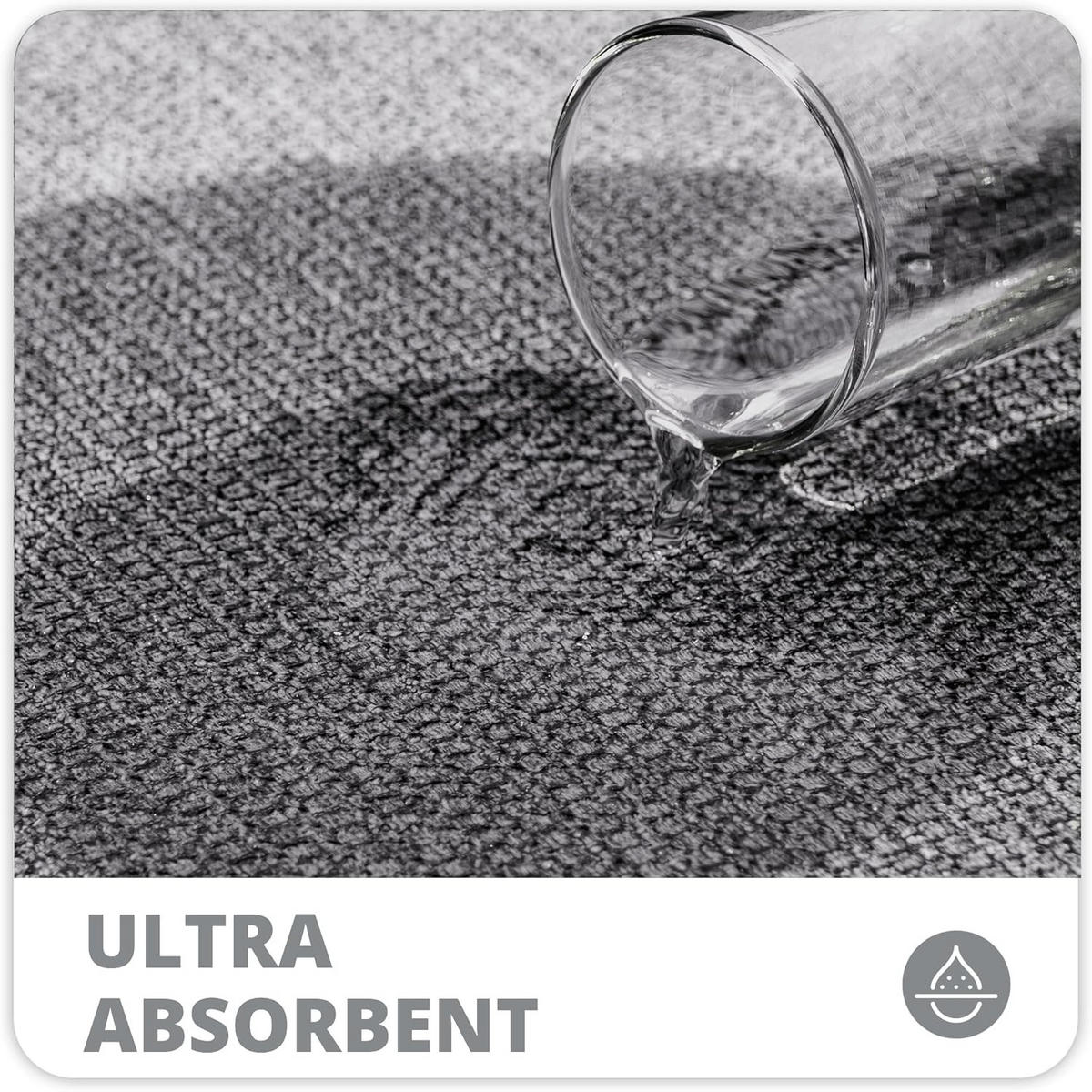 BATH MAT 50 x 80 cm ultraflach rutschfest schnell trocknend waschbar grau - Grau, Kunststoff (50/80cm)