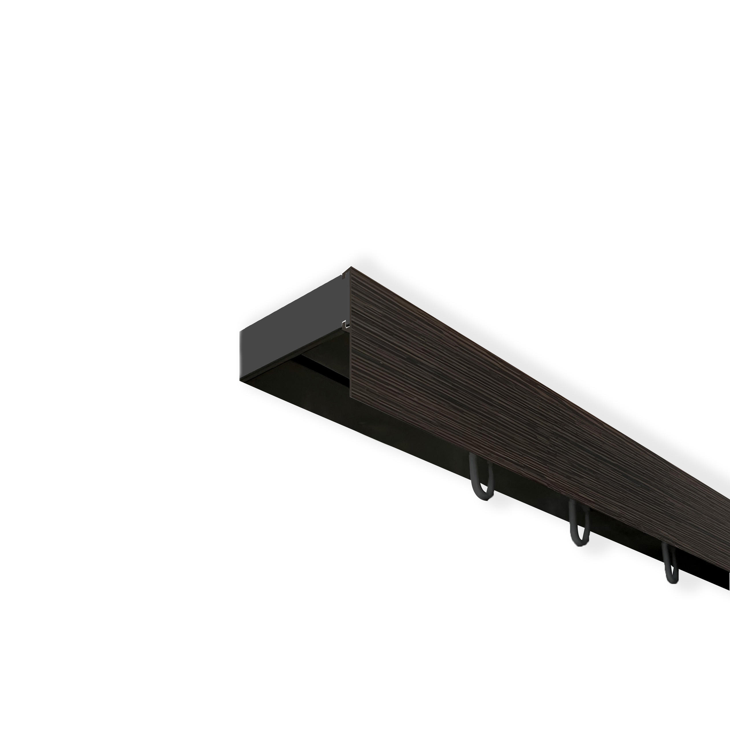VORHANGSCHIENE SH, 1-läufig, Schiene schwarz, Blende 5 cm wenge, 180 cm - Schwarz, Kunststoff (4.7/1.7/180cm) - SN Deco