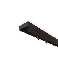 VORHANGSCHIENE SH, 1-läufig, Schiene schwarz, Blende 5 cm wenge, 300 cm - Kirschbaumfarben, Kunststoff (4.7/1.7/300cm) - SN Deco
