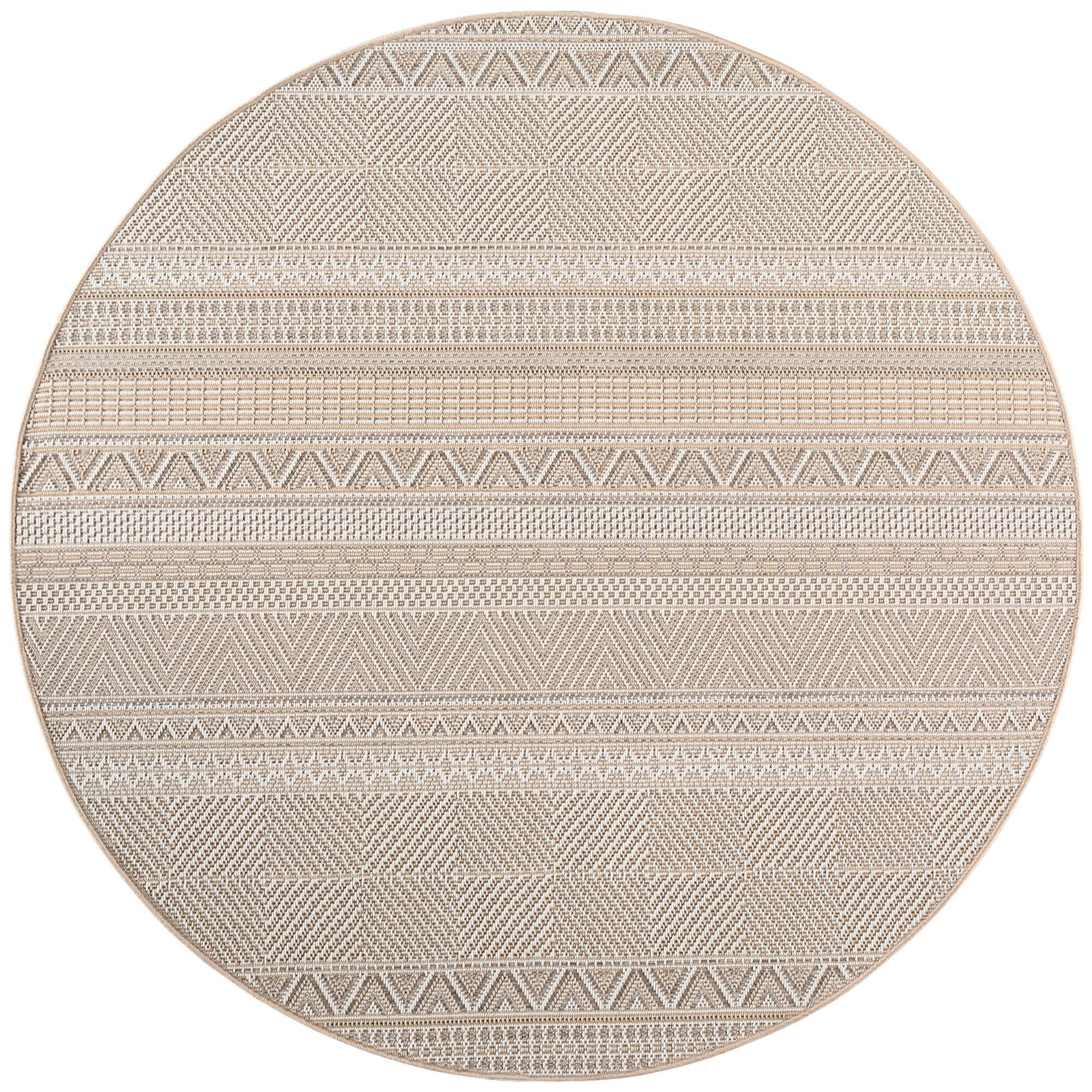 TEPPICH Outdoor VENTOUX in Beige, im Ethno-Stil, Ø 80 cm - Beige, Textil (80/80cm) - KADIMA DESIGN