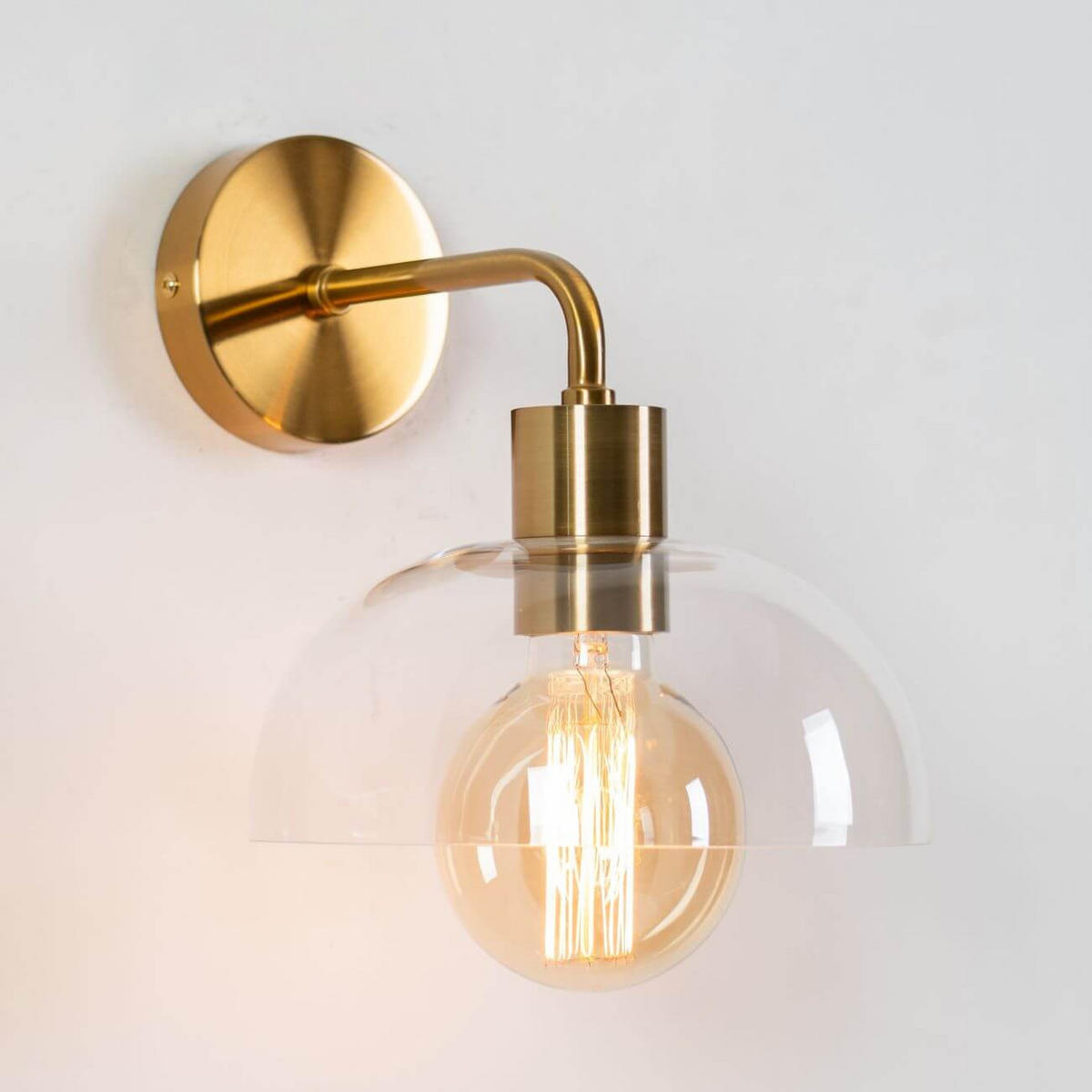 WANDLEUCHTE Eloise, Gold / Messing, 24cm - Goldfarben, Glas (24/24/24cm) - KOSILUM