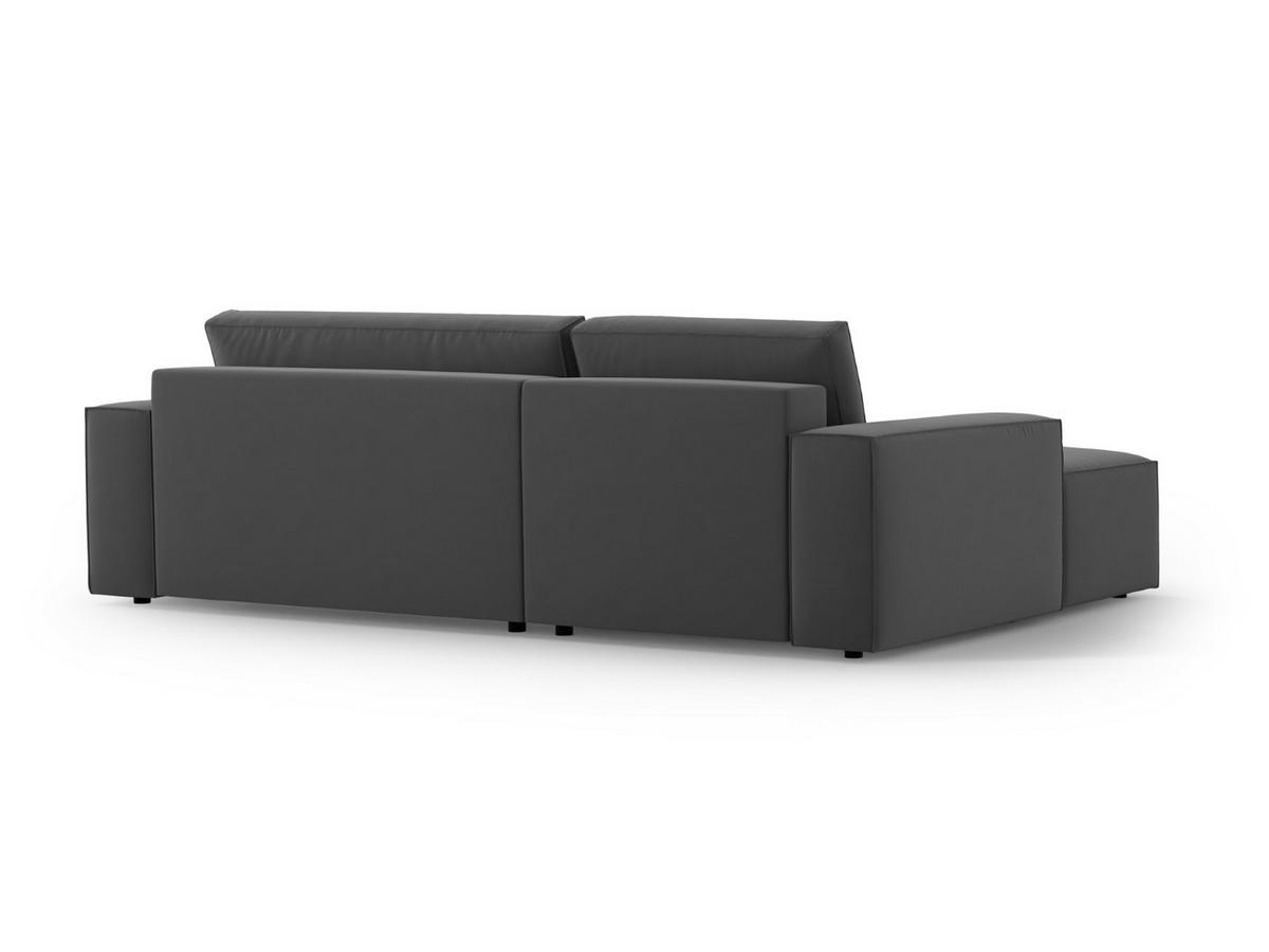 ECKSOFA ausklappbar links mit Container Jodie aus Samt grau 3 Sitzplätze - Grau, Textil (246/151cm) - Micadoni