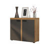 SIDEBOARD OKTAWIA 2F - Dunkelbraun/Graphitfarben, Holzwerkstoff (97/80/40cm) - Meblini