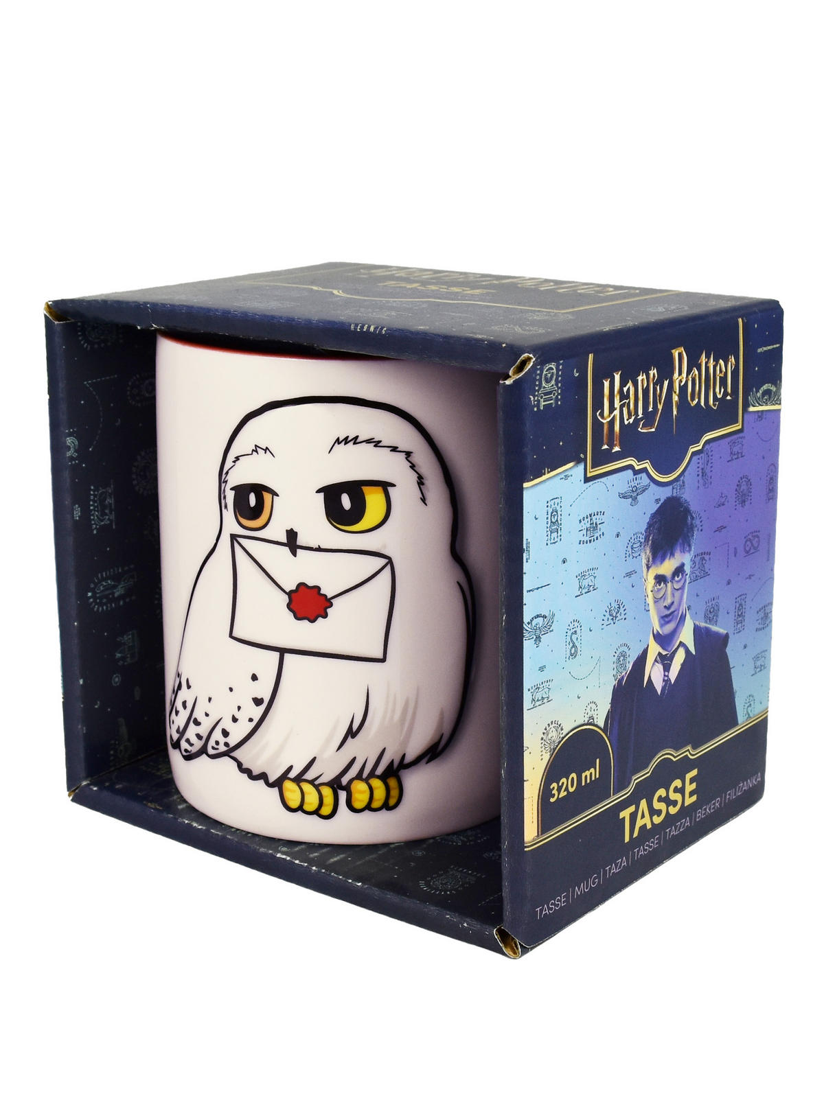 KAFFEEBECHER Harry Potter 3D Hedwig Weiß/Rot 320 ml - Multicolor, Keramik (0.32L) - United Labels