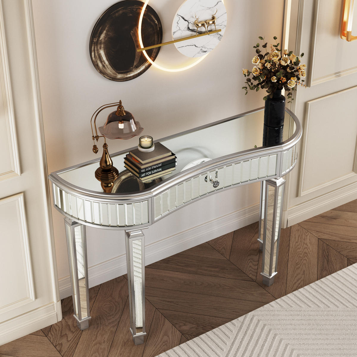 KONSOLENTISCH Grau-Silber 120/38/78 cm - Grau, Glas (38/120/78cm) - PANGIVO