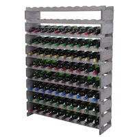 WEINREGAL VINOTECA FLEX PRO HxBxT 135x103x28cm 100 Flaschen auf 10 Ebenen Grau - Grau, Holz (103/135/28cm) - PROREGAL