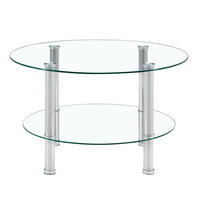 COUCHTISCH 70/70/42 cm mit 2 Glasplatten und Metallgestell, modern und platzsparend, Silber/Transparent - Silberfarben, Glas (70/70/42cm) - Redom