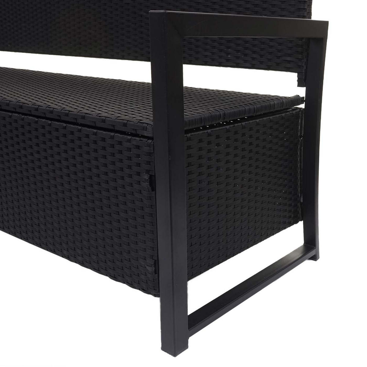 POLY-RATTAN 3ER SITZBANK Anthrazit, Schwarz - Anthrazit/Schwarz, Kunststoff (164/87/57cm) - MCW