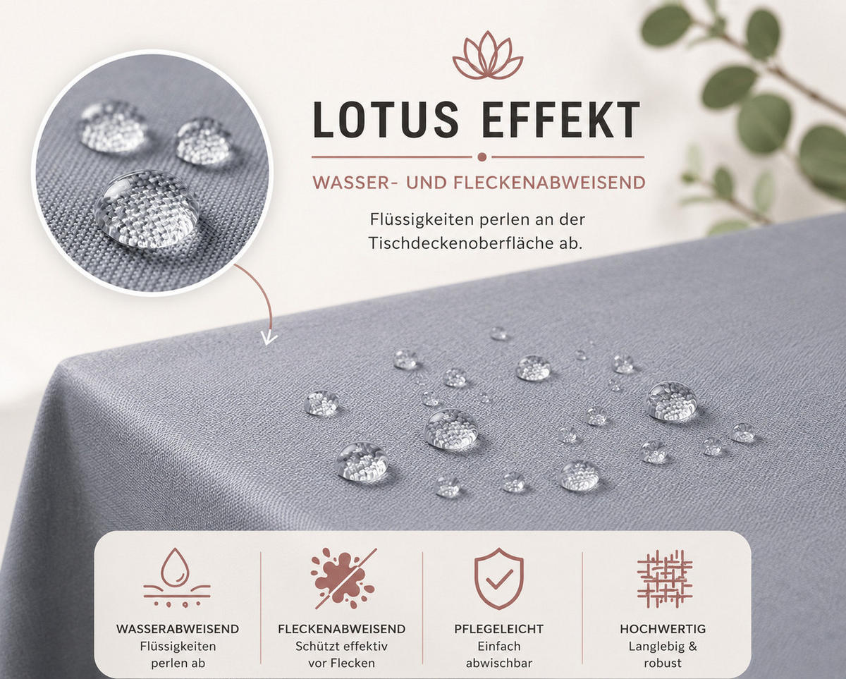 TISCHDECKE Leinenoptik 90/90 cm eckig silber - Silberfarben, Kunststoff (90/90cm) - TiborTex
