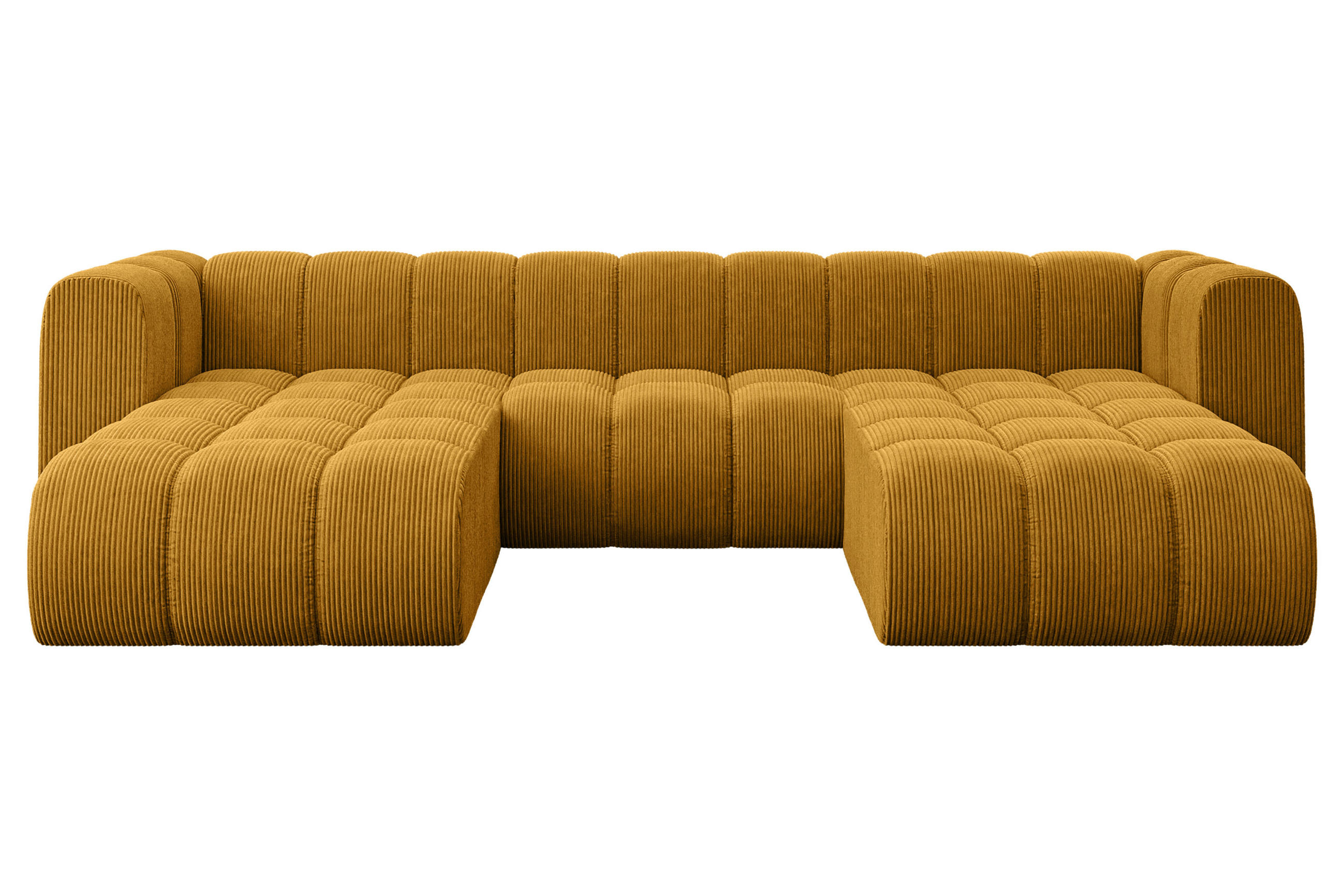 WOHNLANDSCHAFT modulares Sofa Joren-U1 - 319x177x70 cm Senfgelb - Currygelb, Holzwerkstoff/Textil (319/70/177cm) - ALTDECOR