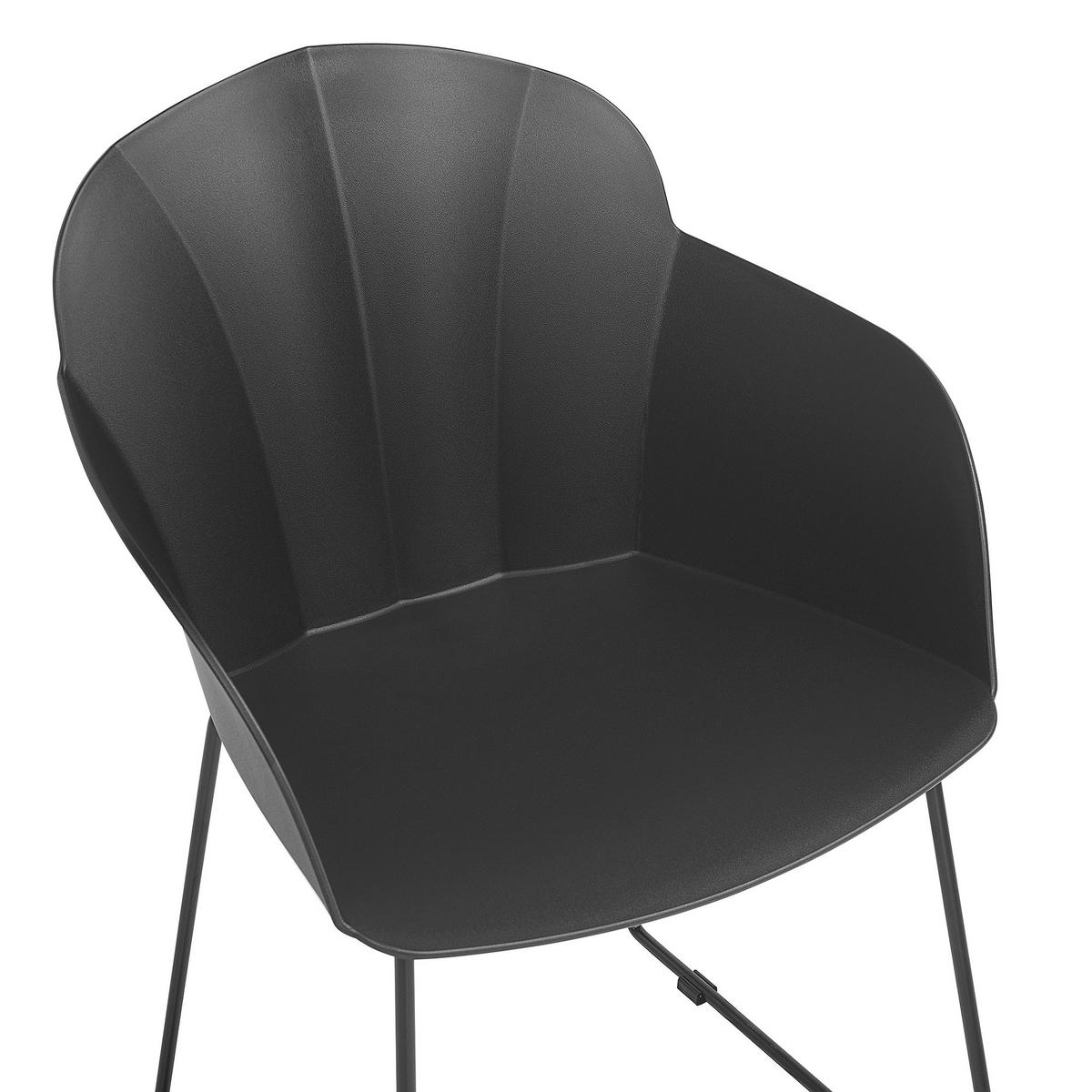 STUHL 2er-Set Kunststoff Schwarz Sylva - Schwarz, Kunststoff/Metall (58/85/54cm) - Beliani