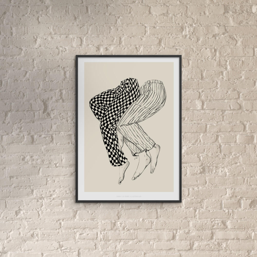 POSTER mit Rahmen Jenny Liz Rome - Love 1 - Schwarz/Naturfarben, Holz/Papier (50/70cm) - Poster&Frame