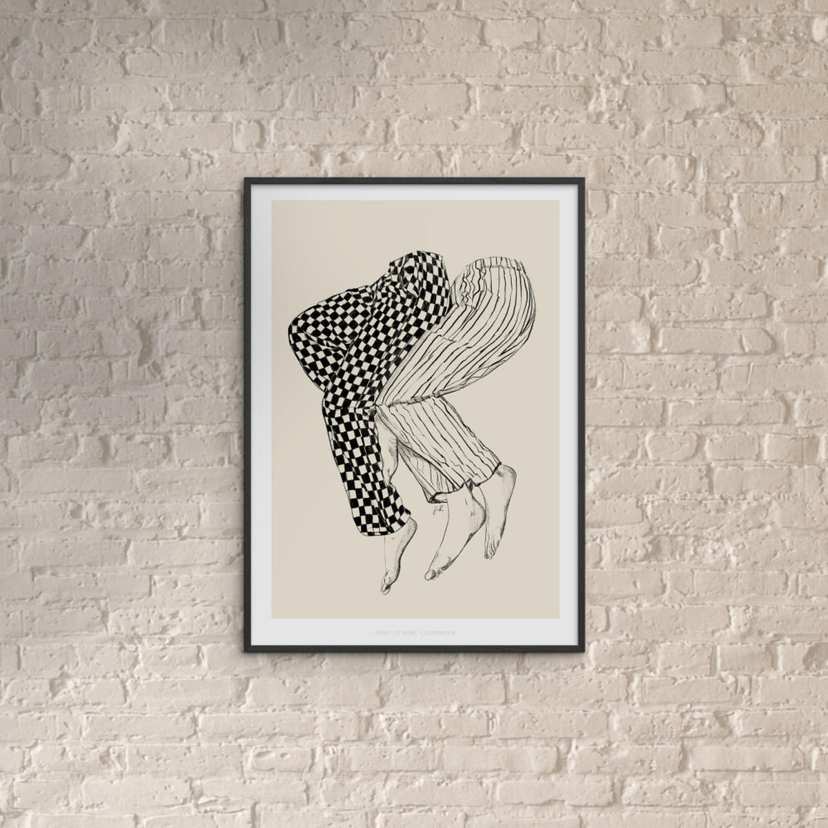 POSTER mit Rahmen Jenny Liz Rome - Love 1 - Schwarz/Naturfarben, Holz/Papier (50/70cm) - Poster&Frame