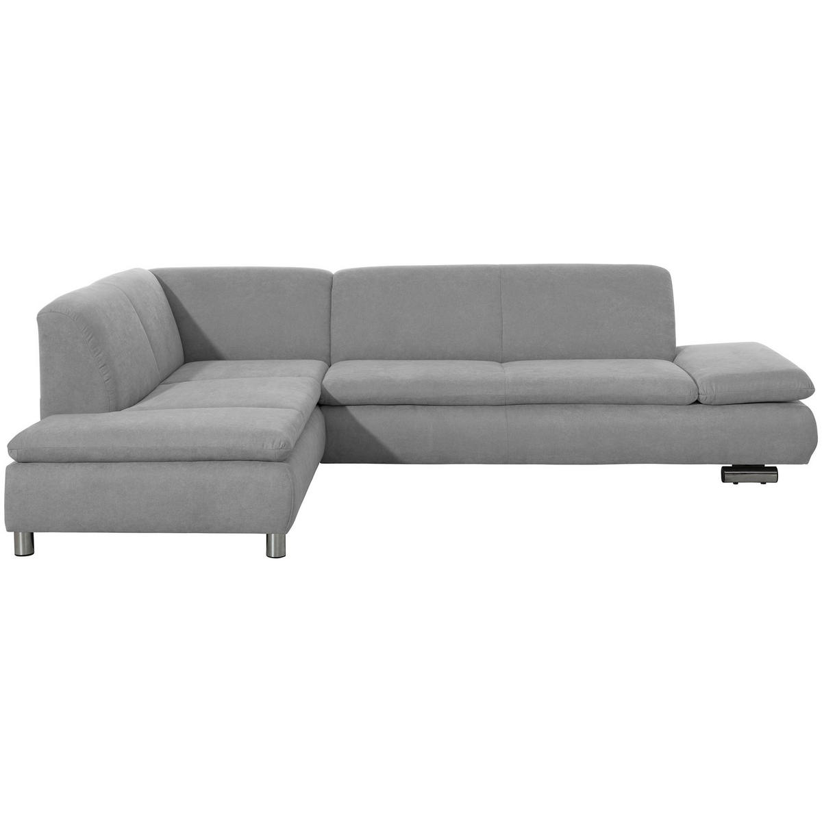 ECKSOFA mit Ottomane links Kaye Flachgewebe hellgrau - Hellgrau, Kunststoff (190/270cm) - 58aufmkessel