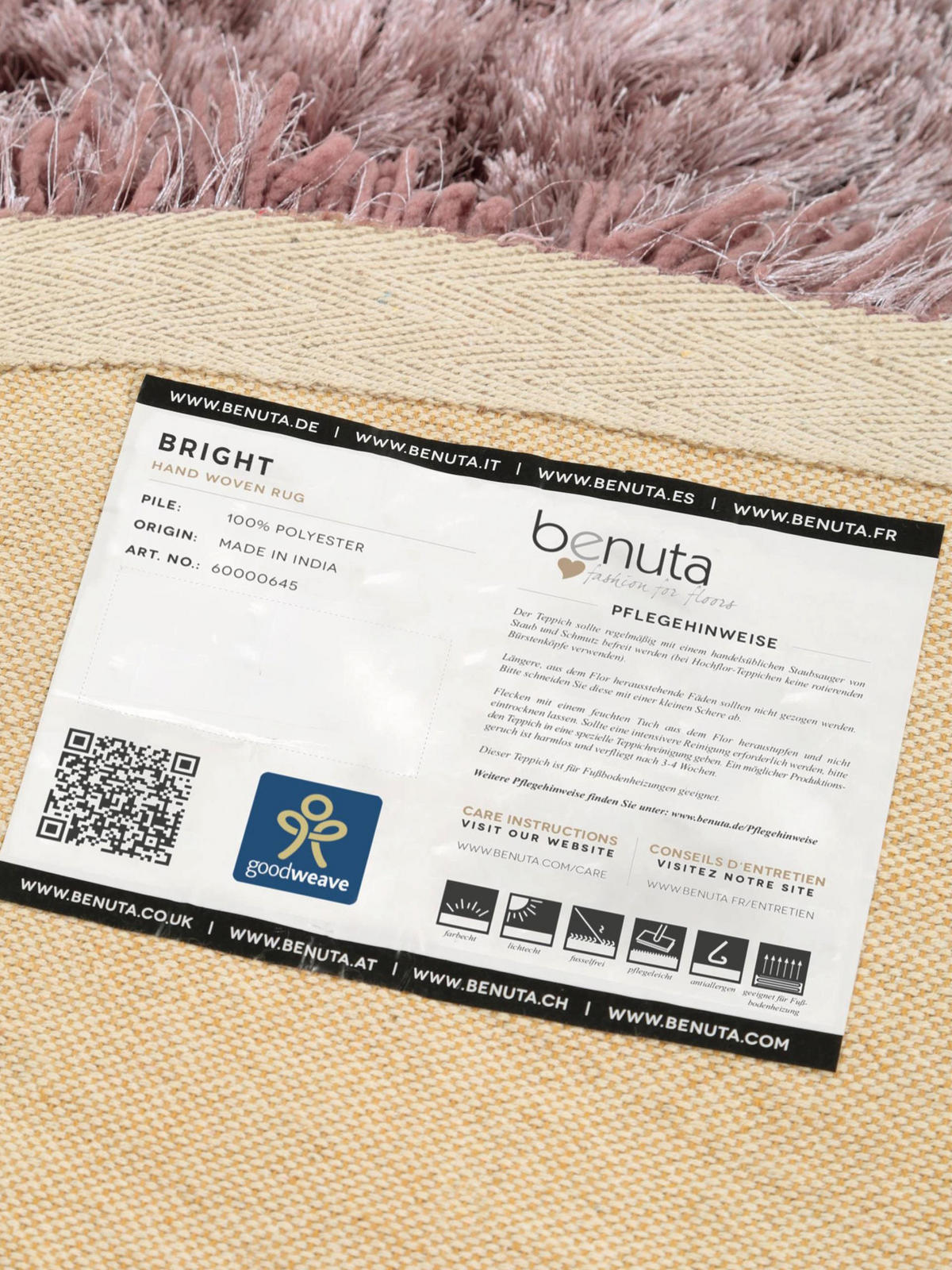 HOCHFLORTEPPICH rund Bright Lila ø 150 cm rund - Lila, Textil (150/150cm) - benuta Finest