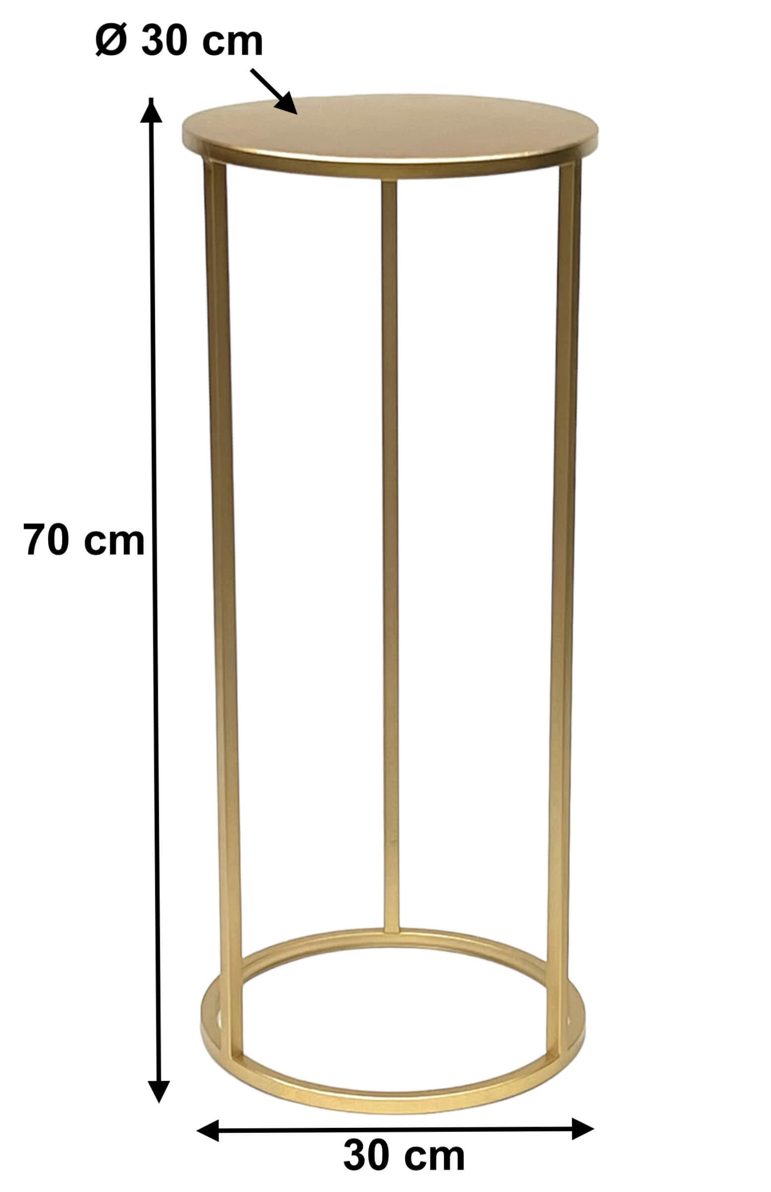 BLUMENHOCKER Metall Gold Rund 70 cm - Goldfarben, Metall (30/70/30cm) - DanDiBo