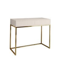 SCHMINKTISCH Cubic 100 Kaschmir, mit Goldgestell - Kaschmir/Goldfarben, Holzwerkstoff/Metall (35/100/80cm) - Bettso