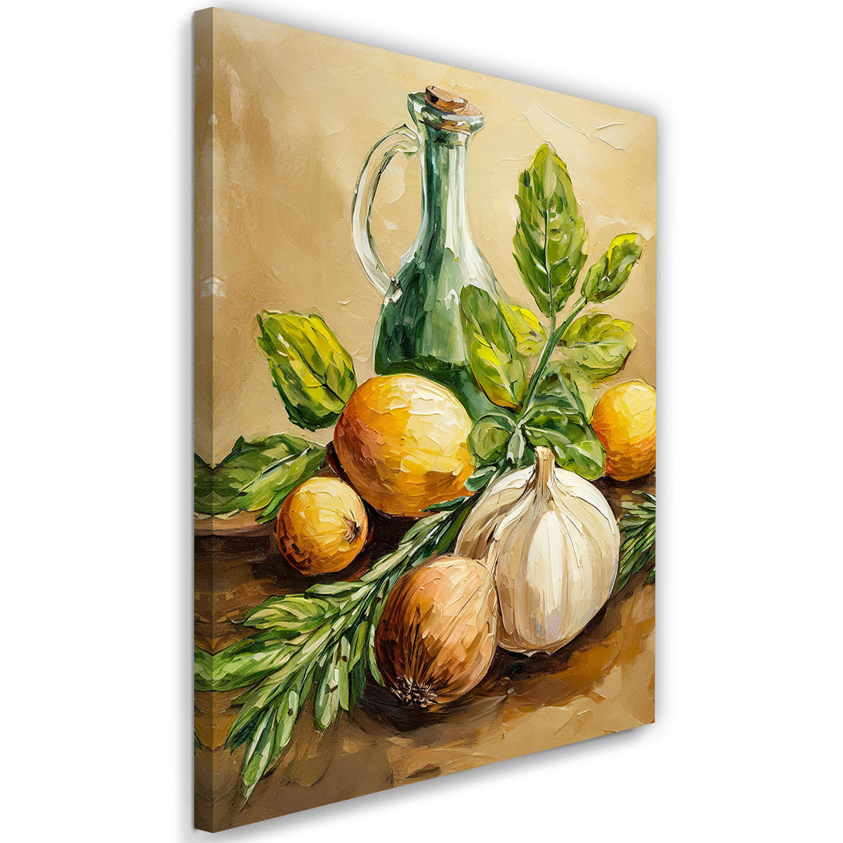 WANDBILD essen in der küche - Beige, Textil (40/60cm) - Feeby