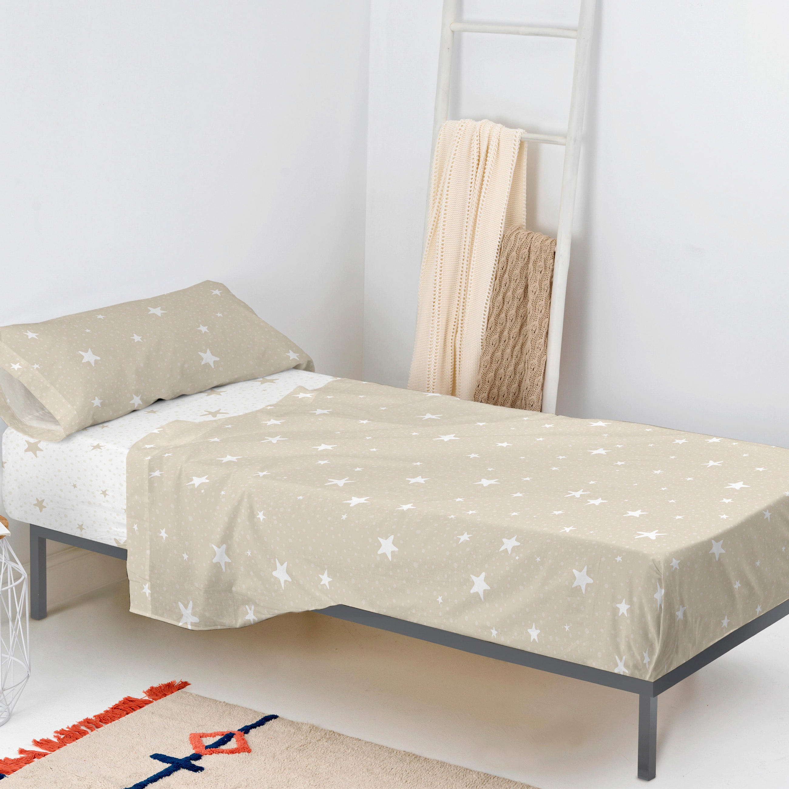 BETTWÄSCHE 2er-Set teiliges little star 180x270 cm beige - Beige, Textil (180/270cm) - Happy Friday