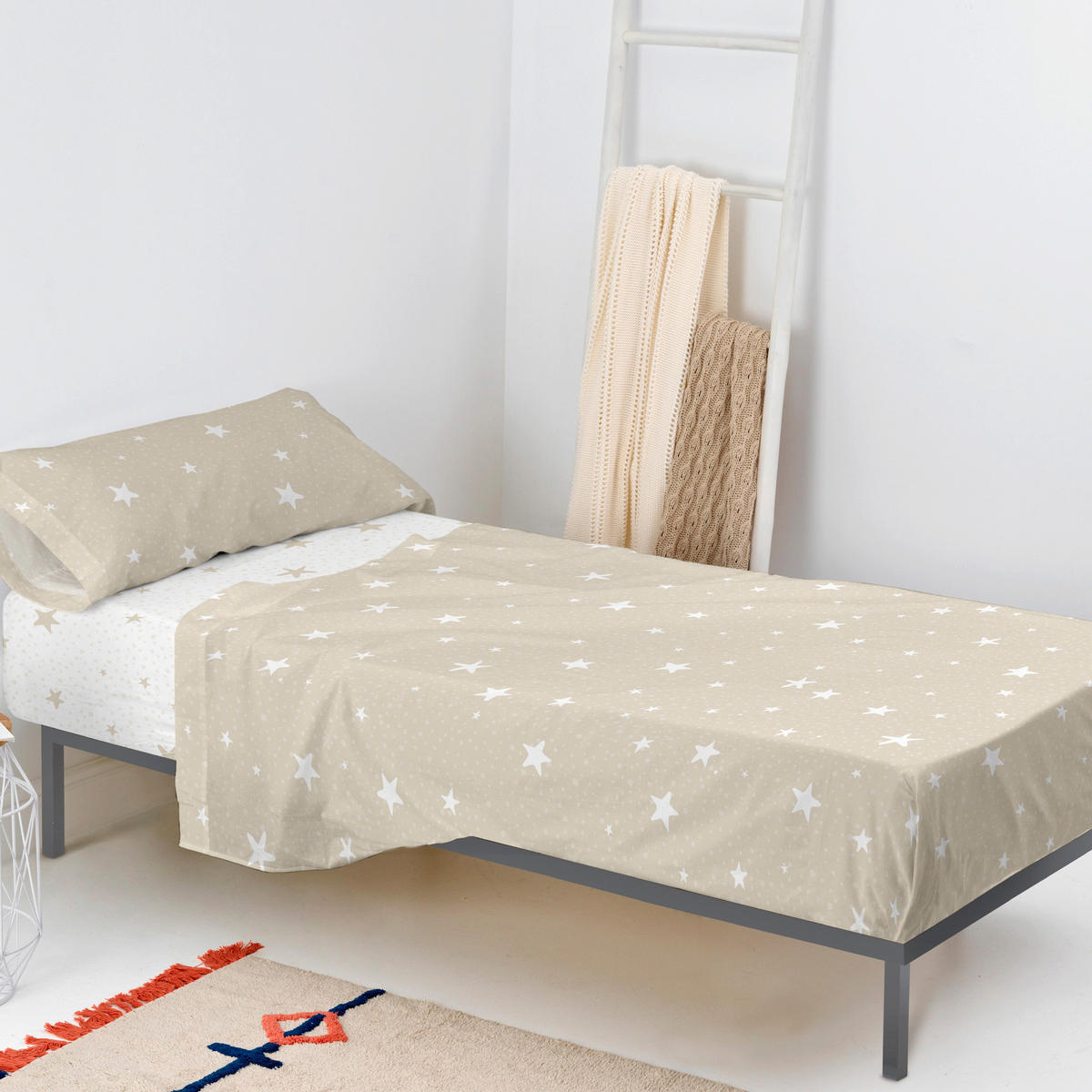 BETTWÄSCHE 2er-Set teiliges little star 180x270 cm beige - Beige, Textil (180/270cm) - Happy Friday