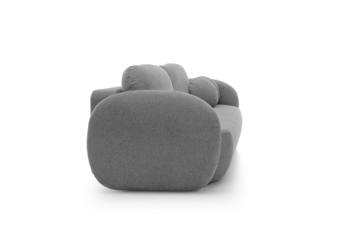 SOFA OLIO Mit Schlaffunktion Und Bettkasten, Bonell-Taschenfederung, Aragon-Stoff, lose Rückenkissen, freistehend, 238x101x86 cm Dark grey - Hellgrau, Holz/Textil (238/86/101cm) - DomoHome