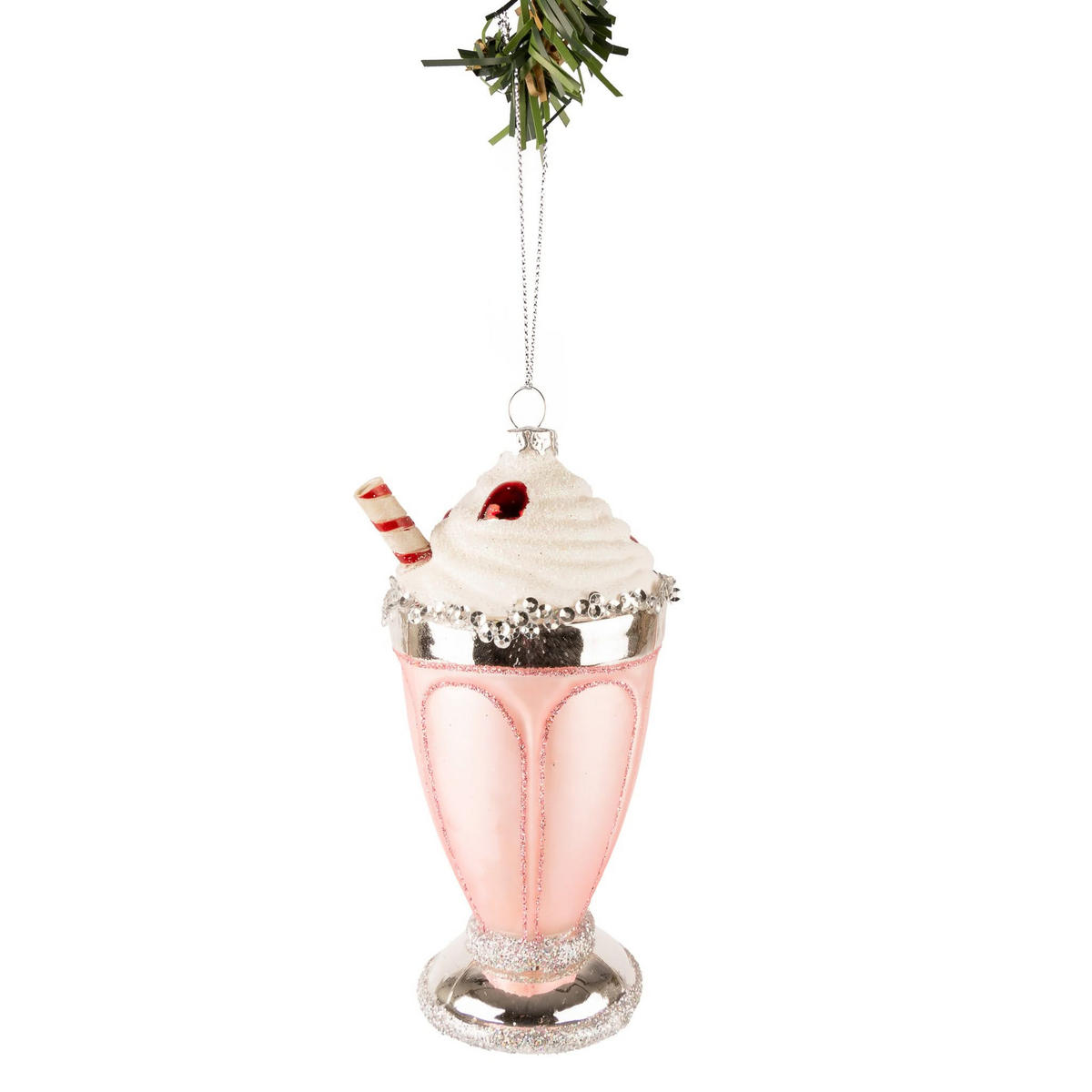 WEIHNACHTSKUGEL Milkshake 14 cm - Pink, Glas (7/14/1cm)
