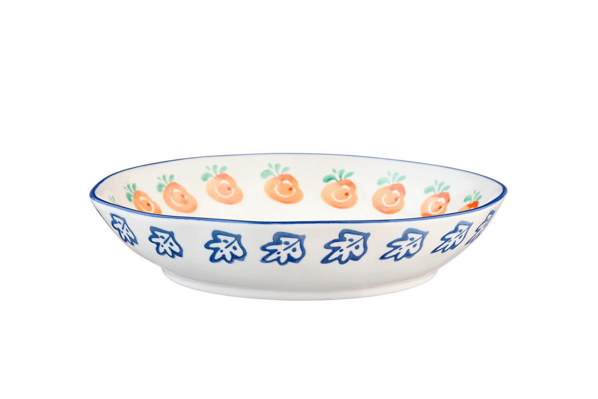TIEFER Teller Napoli Ø21,5cm - 4er-Set - Zitrusfrucht - Weiß, Keramik (21.5cm) - Björn