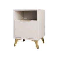 NACHTTISCH Xylix 1SZ - Beige/Goldfarben, Holzwerkstoff/Metall (44/60/40cm) - MIRJAN24