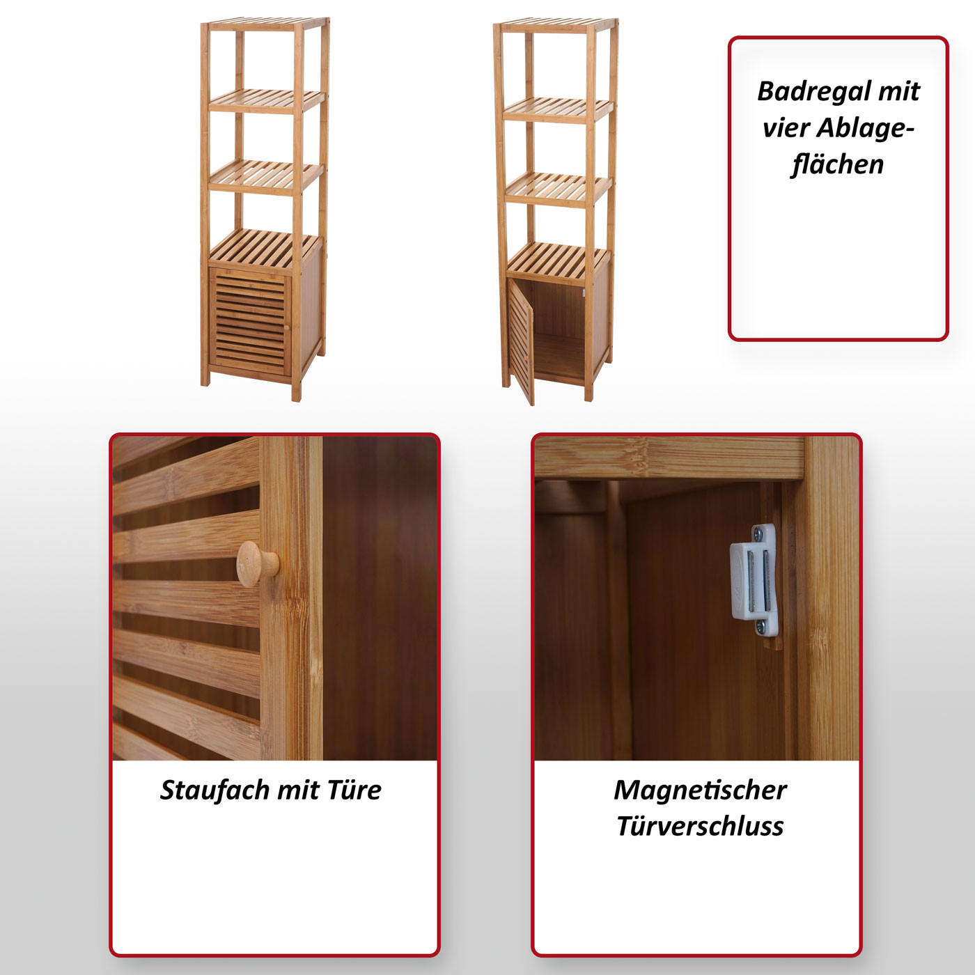 Thumbnail - MCW Badregal, Braun, Holz, 36x110x34 cm, Badezimmer, Badezimmerregale, Badregale