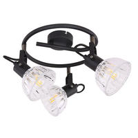LED DECKENLEUCHTE Vernole Metall Schwarz - Schwarz, Glas (25/25/18cm) - Globo Lighting