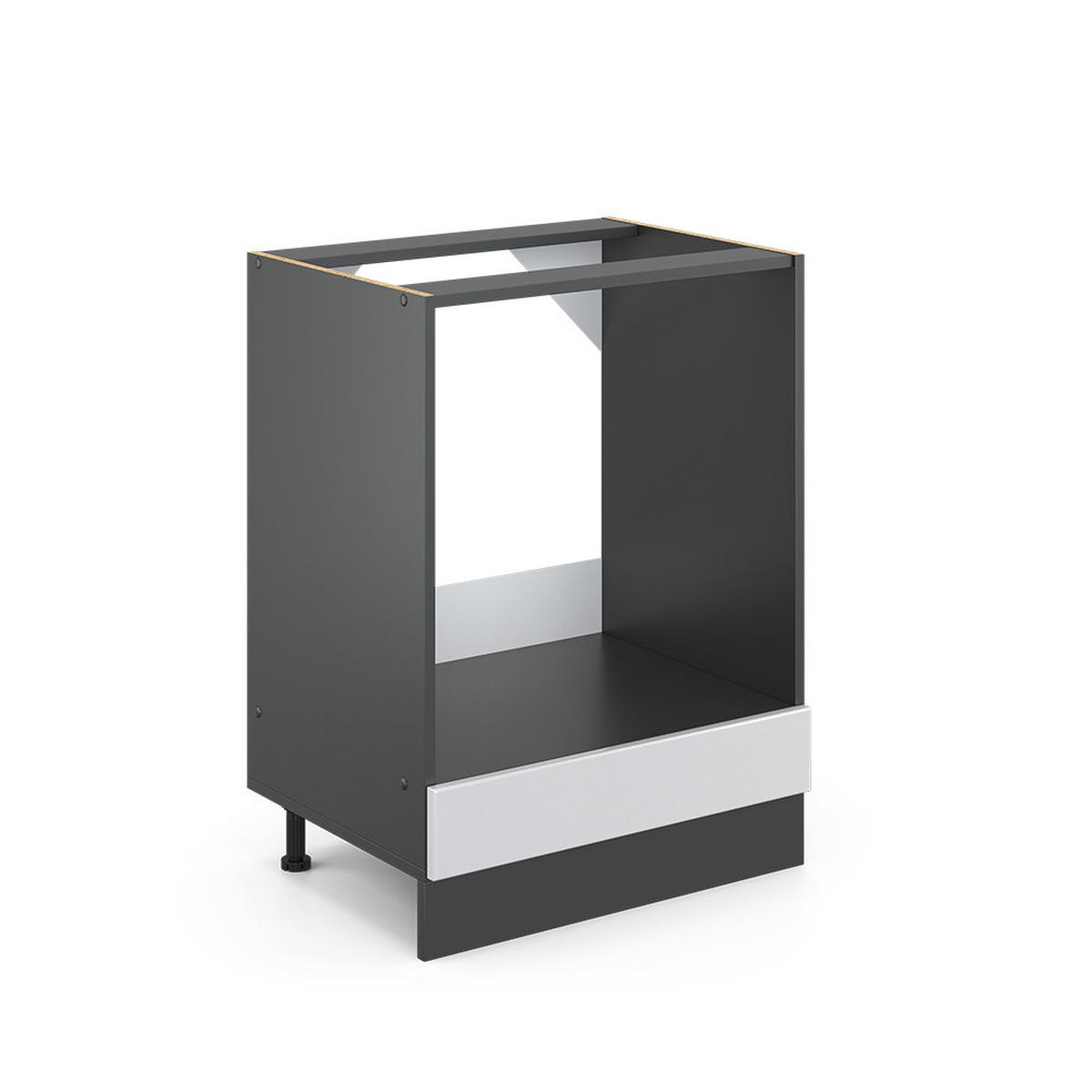 HERDUMBAUSCHRANK R-Line Weiß Hochglanz 60 cm ohne AP - Weiß Hochglanz/Anthrazit, Holzwerkstoff (60/81.6/46cm) - Vicco