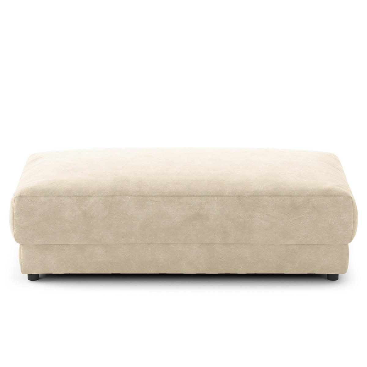 POLSTERHOCKER - rechteckig - Schwarz/Weiß, Kunststoff/Textil (134/45/65cm) - home24