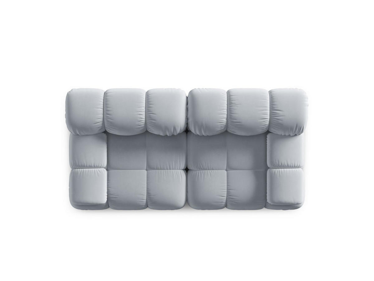 MODULARES-SOFA Bellis aus Samt hellblau 2 Sitzplätze - Hellblau, Textil (94/63/188cm) - Micadoni