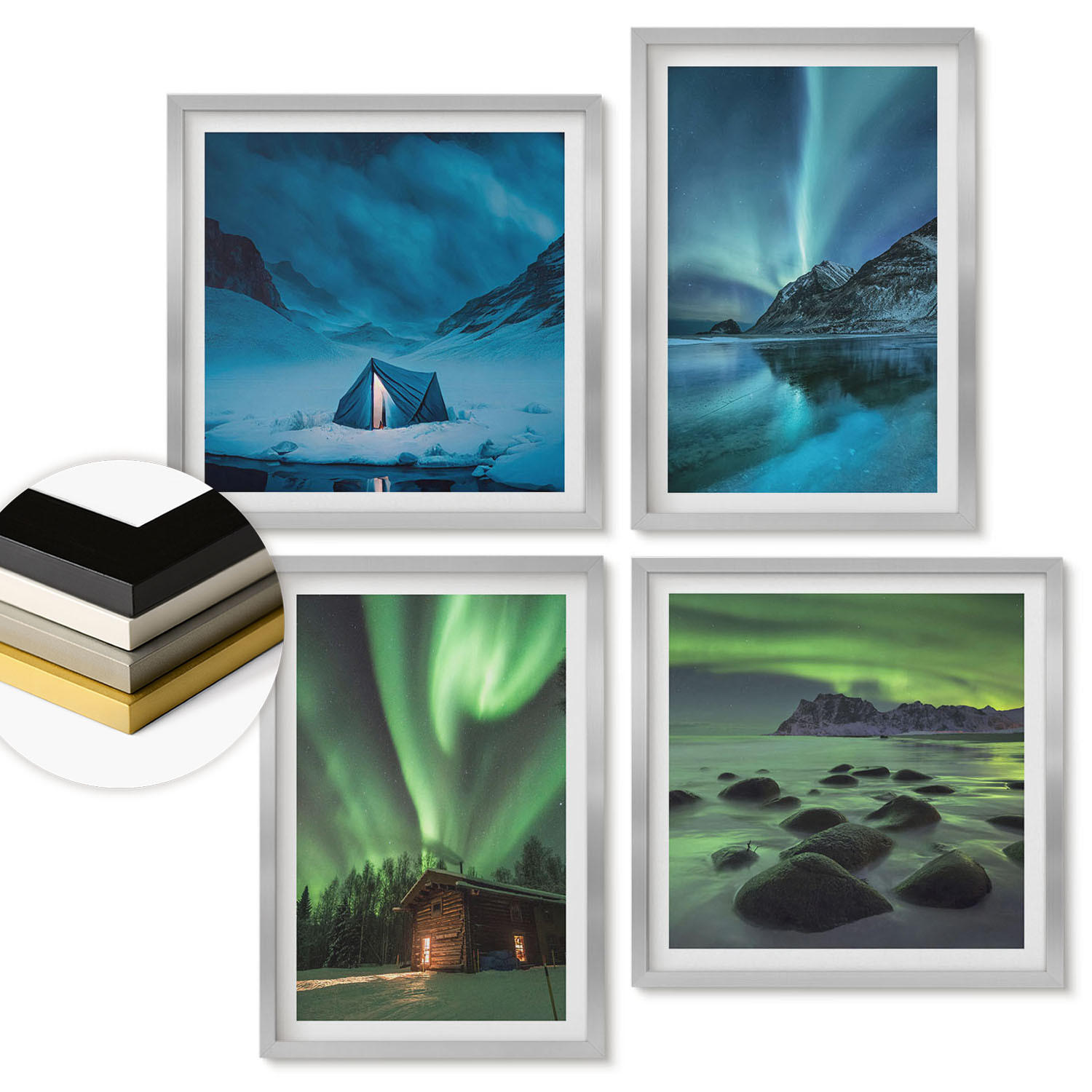 ArtPrintCave Wandbilder Silber 50x50 cm
