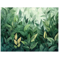 FOTOTAPETE Blätter Nature Wohnzimmer Vliestapete 400x280 - Grün, Papier (400/280cm) - Wallarena